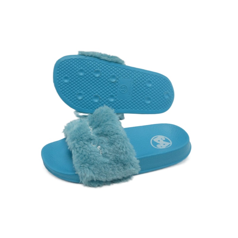 Children Faux Fur Flat Slide