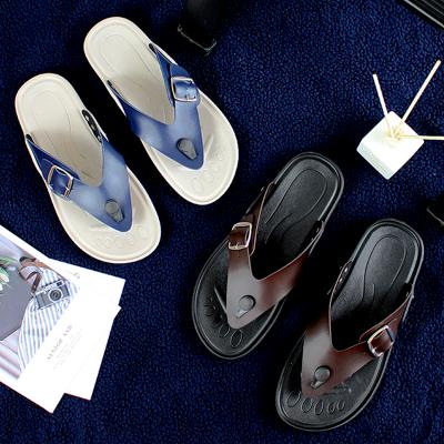 Leather flip flop